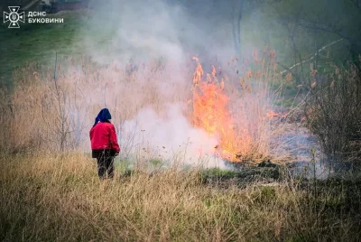 Туман від диму через спалювання сухої рослинності: на Буковині рятувальники продовжують штрафувати паліїв трави